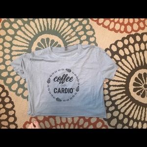 Coffee over cardio cropped tee